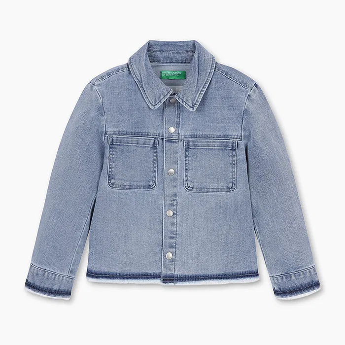 Детская синяя стандартная джинсовая куртка от Benetton Kids