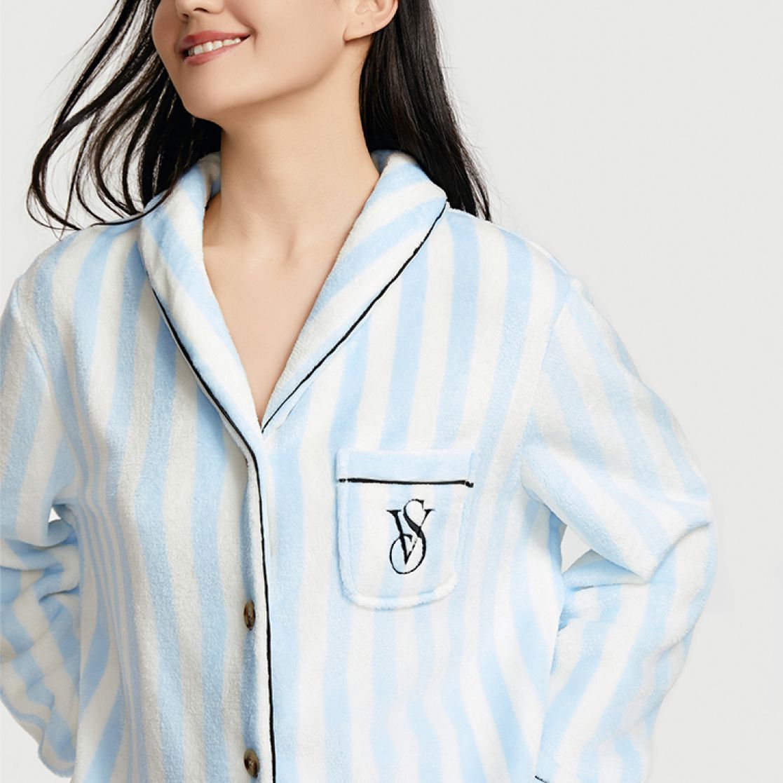 

Пижамный комплект женский в морскую полоску Victoria's Secret, Aqua Blue Stripes