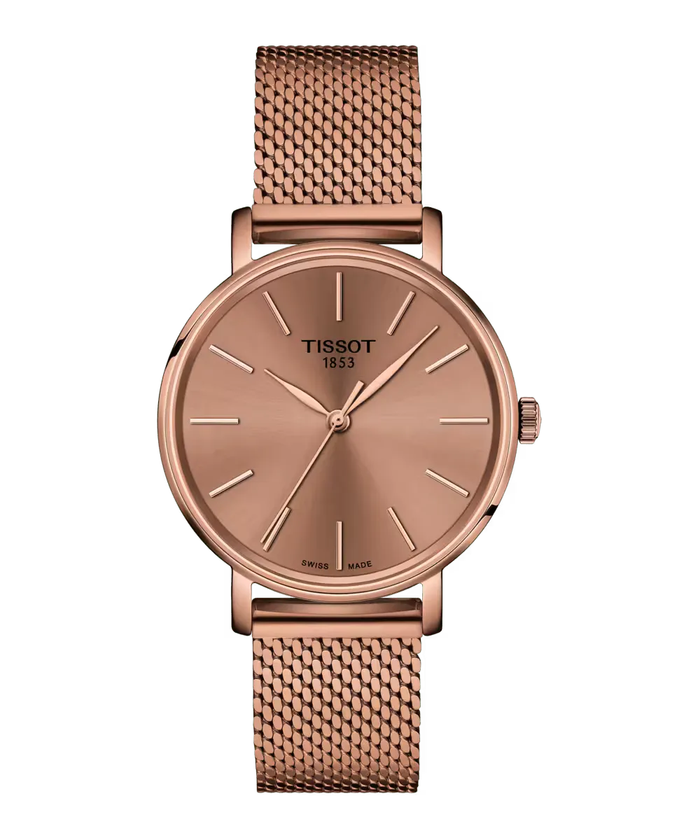 

Женские часы Tissot Everytime из стали 34 мм розовые, розовый