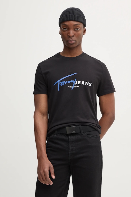 

Хлопковая футболка Tommy Jeans, черный