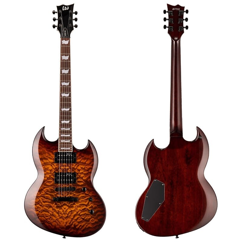 

Электрогитара ESP LTD Viper-256QM Electric Guitar - Dark Brown Sunburst