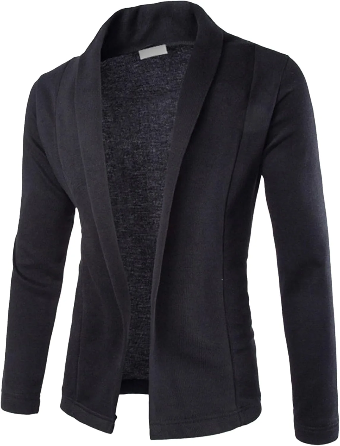 

Мужской кардиган с открытой передней частью и воротником шаль, slim fit