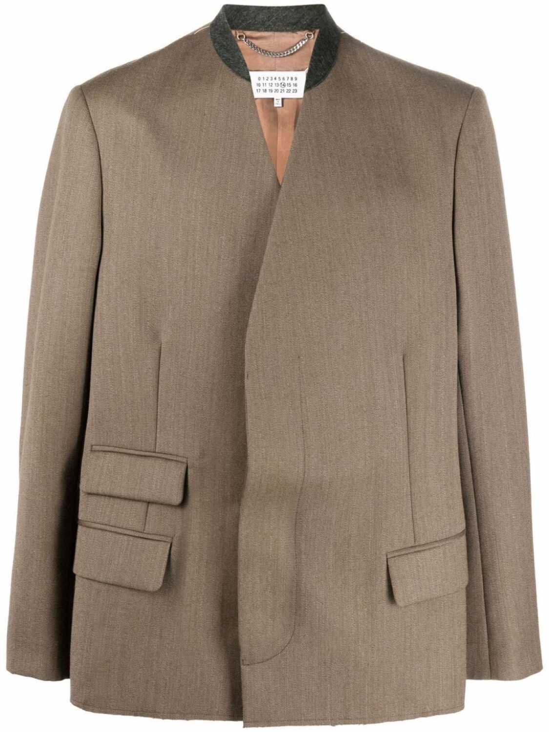

Maison Margiela пиджак с воротником-стойкой и логотипом, нейтральный цвет