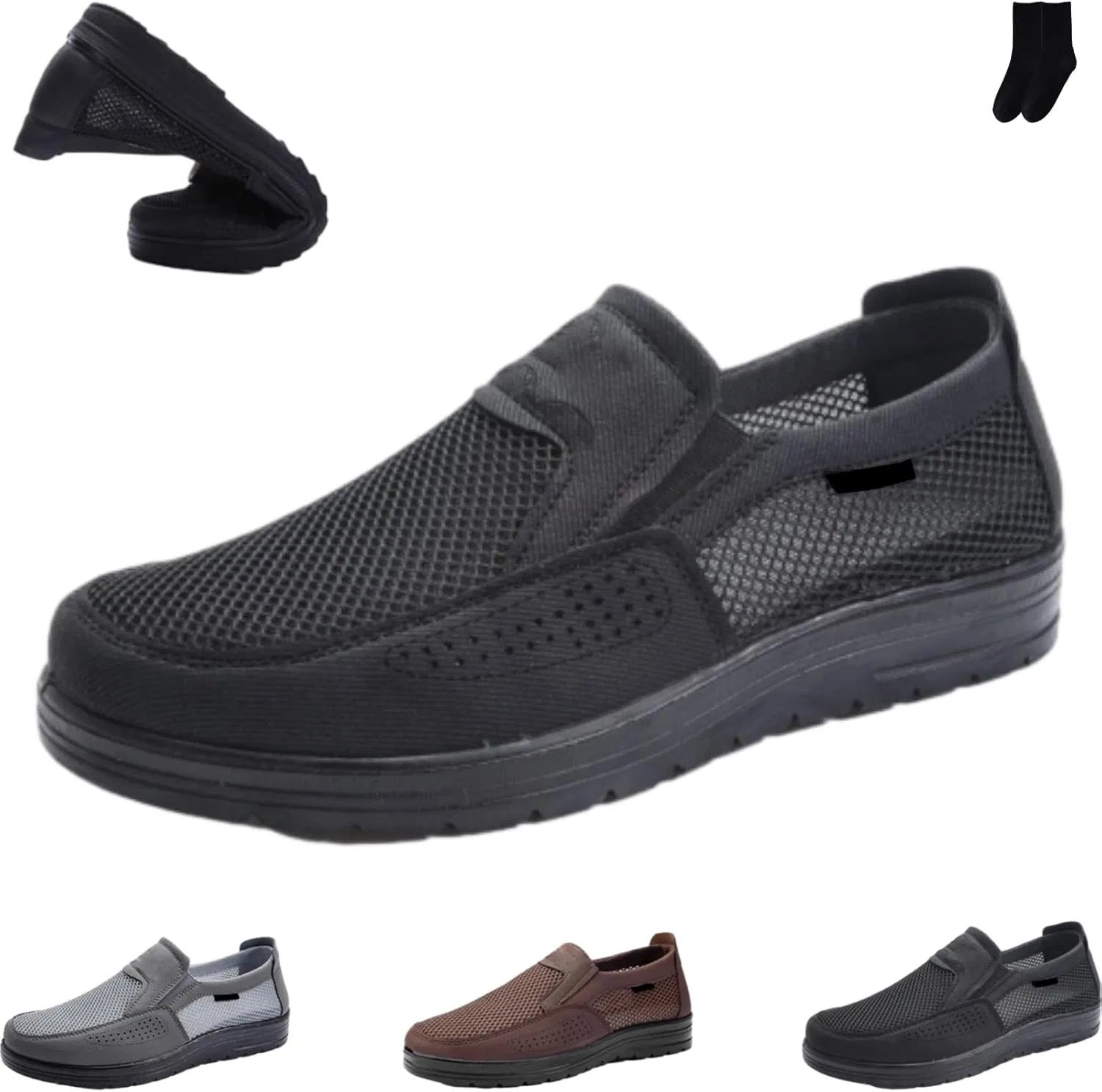 Мужские лоферы Mesh Breathable, Black XYLAWAVE