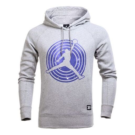 

Толстовка Men's Air Jordan 11 Fleece Po Casual Sports Fleece Lined Long Sleeves Printing Hooded Gray, серый