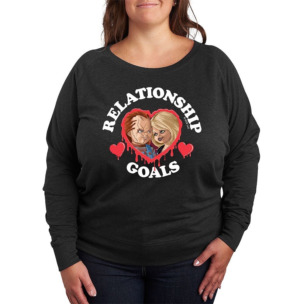 

Легкий свитшот из френч терри размера Chucky Relationship Goals Licensed Character, цвет Heather Charcoal