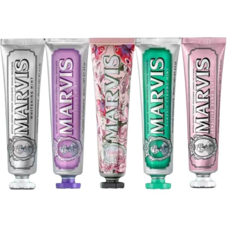 

Marvis Набор одежды jasmine ocean mint, зубная паста для очистки и освежения дыхания mint, комплект из четырех предметов