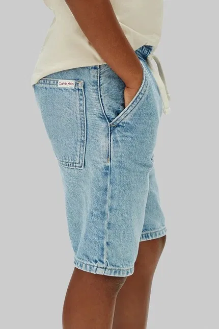 Шорты джинсовые свободные Calvin Klein Jeans, синий — фото 4