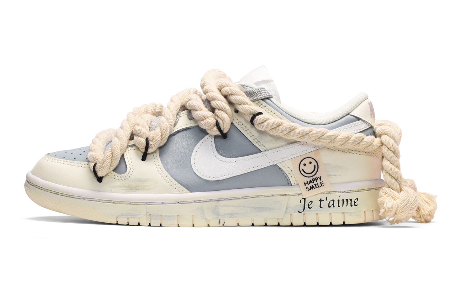 

Кроссовки Nike Dunk Skateboard Shoes Women's Low-Top Gray White Yellow