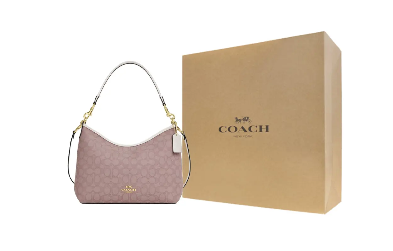 

COACH Лаурэл Тканевая большая женская сумка через плечо розовая