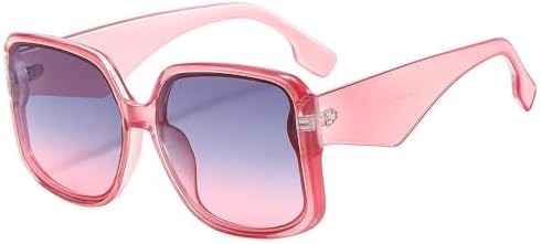 

2027 Стильные разноцветные квадратные солнцезащитные очки для женщин и мужчин, винтажные солнцезащитные очки для женщин, уникальные очки с защитой от УФ-излучения UV400 MTZJH, Pink