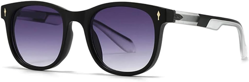 

Винтажные овальные солнцезащитные очки для женщин, роскошные солнцезащитные очки с заклепками, мужские панк-очки, очки с защитой от УФ-излучения UV400 UATXTAU, Black Gray Gradient