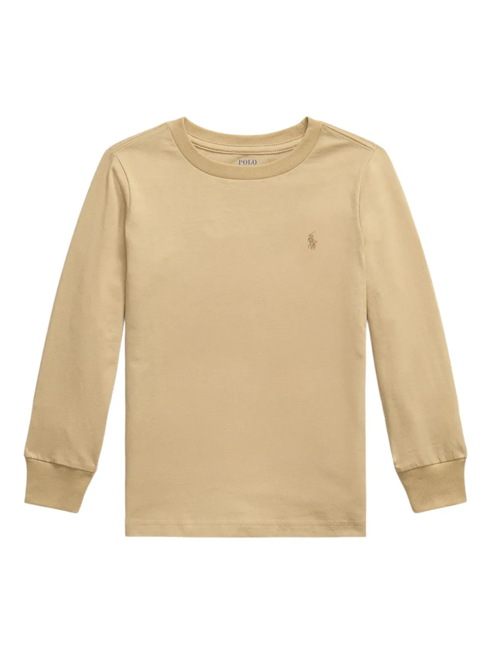 

Хлопковая футболка с длинными рукавами POLO RALPH LAUREN KIDS, нейтральный
