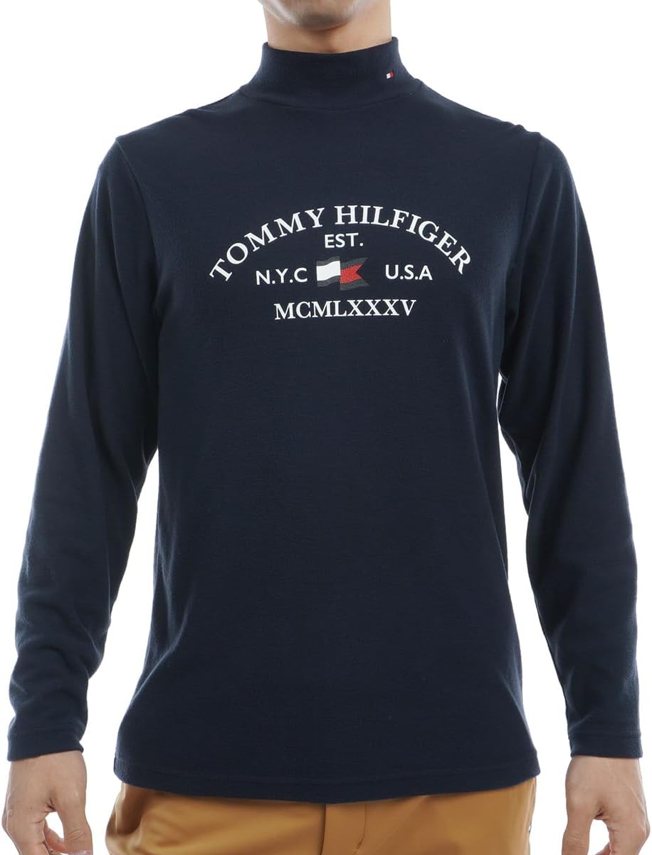 

Футболка с длинными рукавами и высоким воротником TOMMY HILFIGER GOLF Arch Logo THMA482, темно-синий