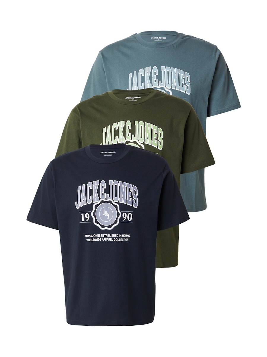 

Рубашка JACK & JONES JJMAKO, темно-синий/светло-голубой/оливковый