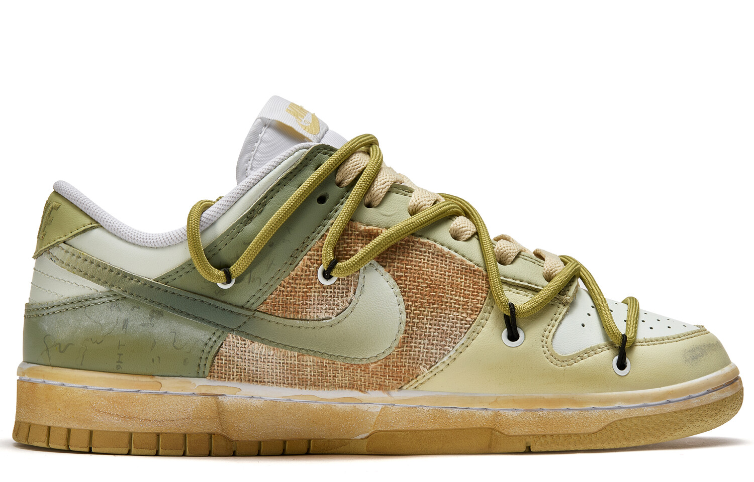 

Кроссовки Nike Dunk Skateboarding Shoes Men Low-top Green/Brown, зеленый/коричневый/бежевый