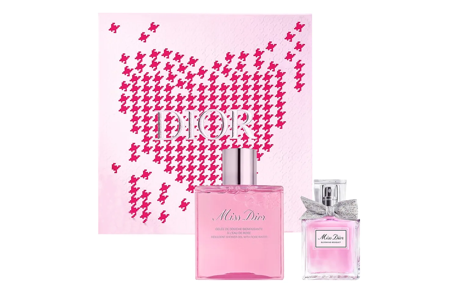 DIOR Набор парфюма floral sweetheart с ароматом лимона, розы, пиона и белого мускуса, 30 мл + 175 мл, Clothing Sets B: Miss Dior Floral Perfume EDT 30ml+Brand-New Miss Dior Rose Fragrance Shower Gel 175ml