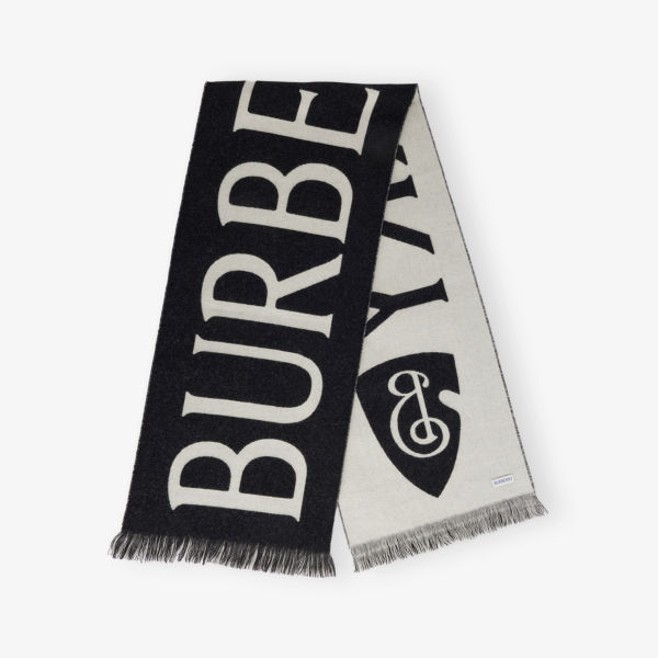 

Шерстяной шарф с интарсией в виде футбольного логотипа New Burberry, мультиколор