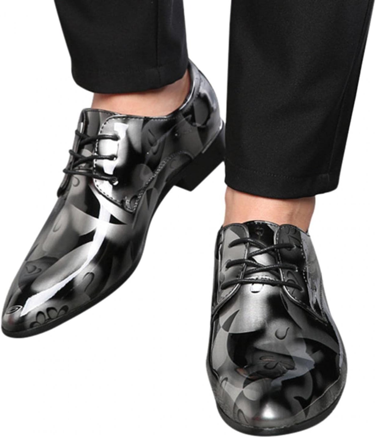 

Мужские классические кожаные туфли Oxfords Hbeylia, закрытые с острым носком, шнуровка, формальные деловые туфли, модные Oxfords для смокинга с крыльями, современные туфли для мужчин, для работы в офисе и свадьбы, серый