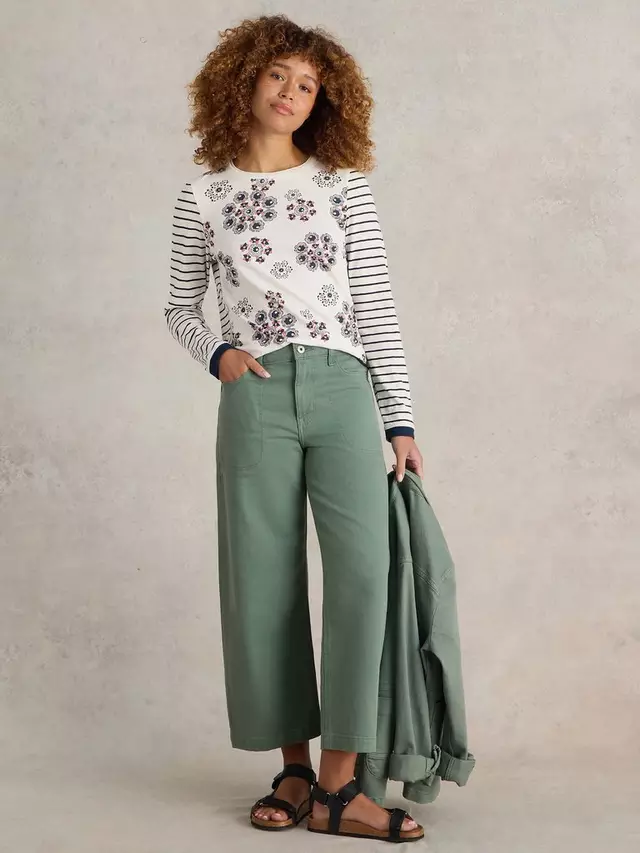 

Топ White Stuff Clara Floral Stripe, цвет white/multi