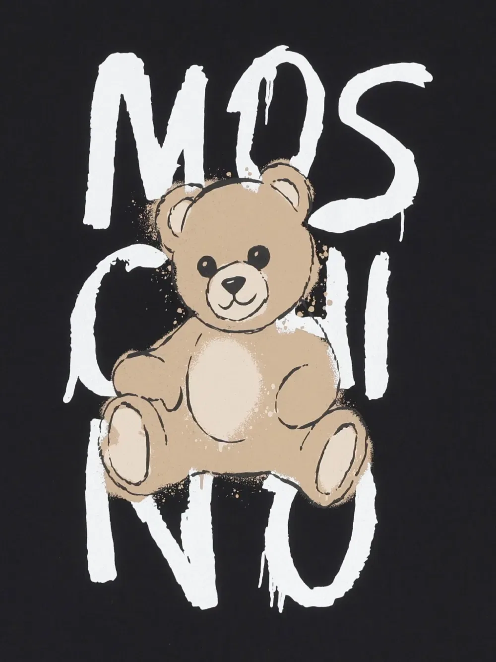 Футболка с логотипом плюшевого мишки Moschino Kids, черный — фото 3