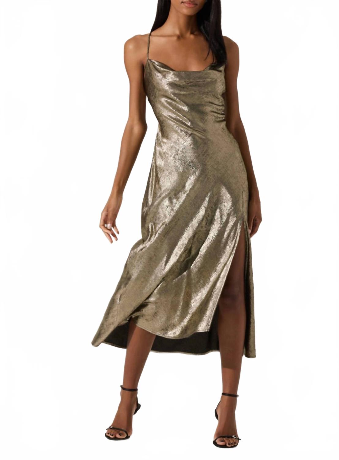 

Гаиа Миди платье в черно-золотом цвете ASTR