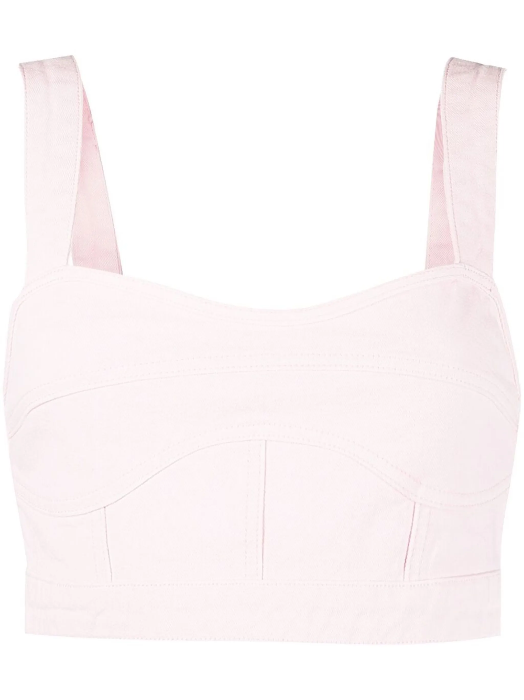 

Укороченный джинсовый топ Self-Portrait, розовый