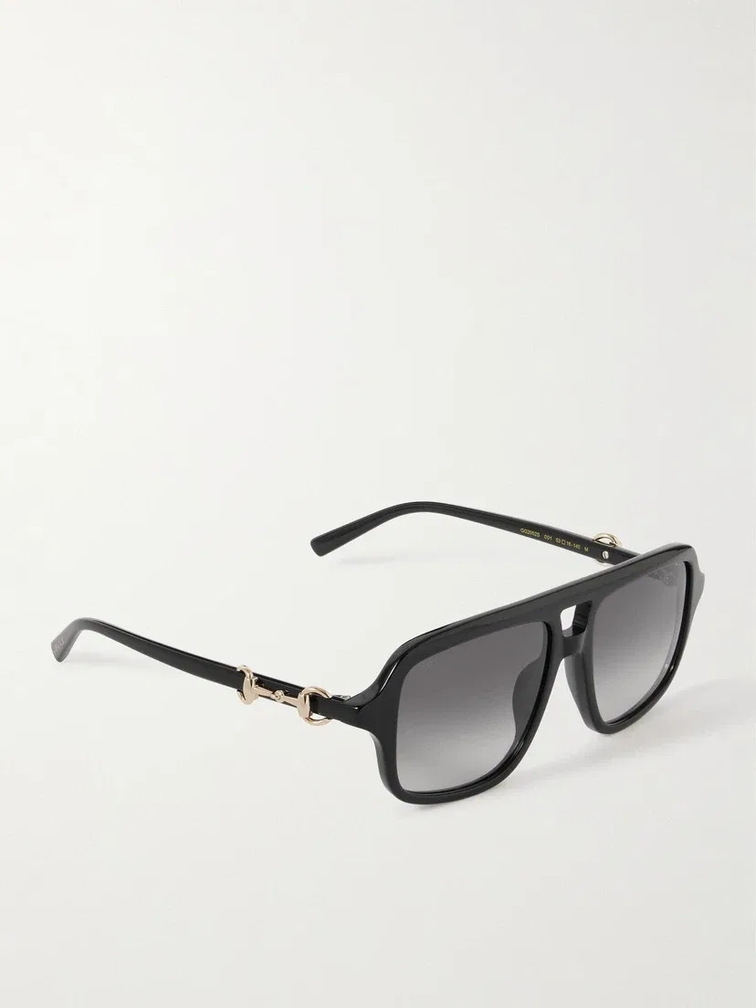 Солнцезащитные очки-авиаторы из ацетата Gucci Eyewear, черный — фото 3