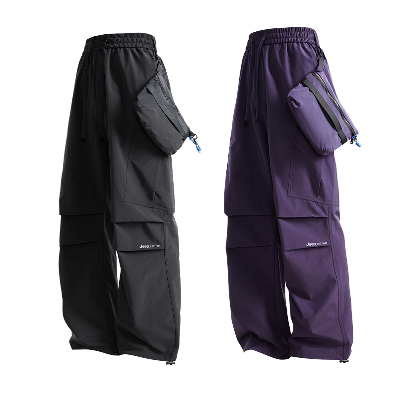 

Повседневные брюки Unisex Moderate Straight Fit Jeep, черный regular+фиолетовый-regular