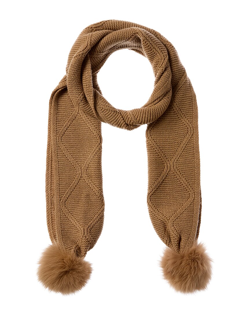 

Шарф из кашемира Forte Cashmere Lux Cable, коричневый