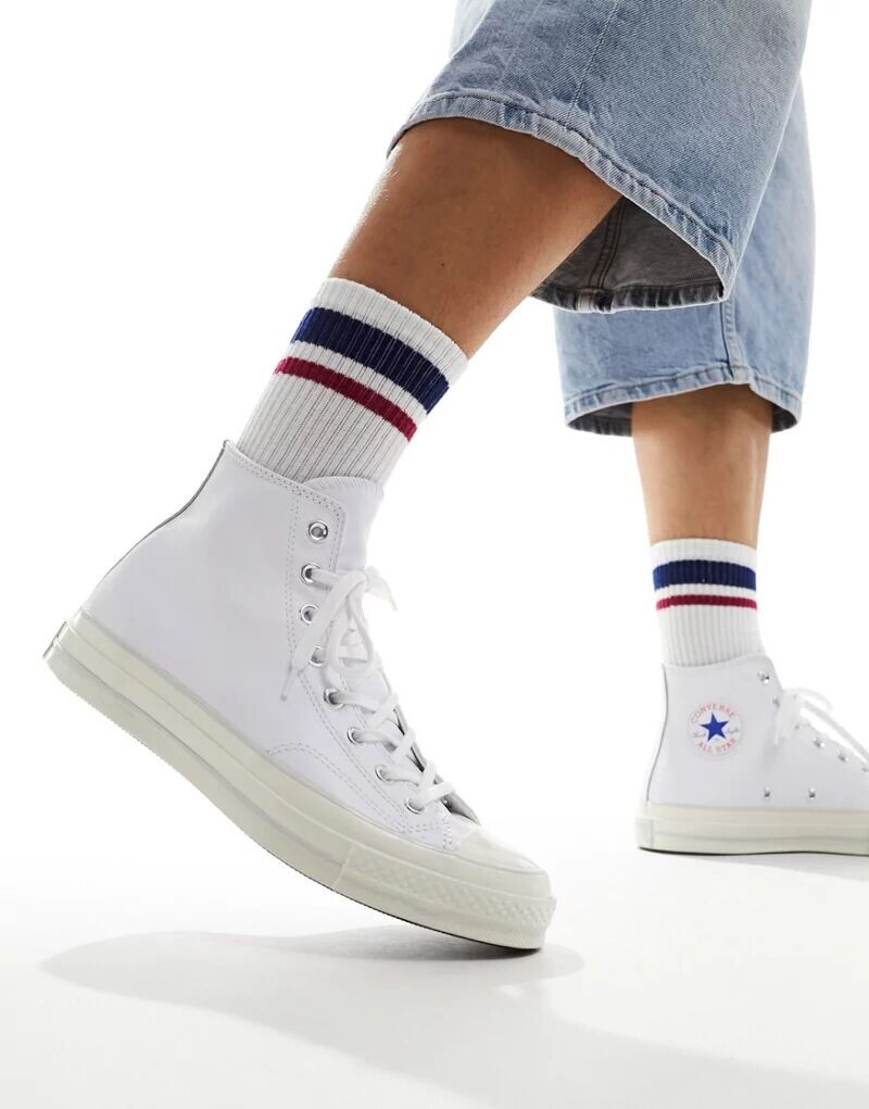 

Белые кожаные кроссовки Converse Chuck 70, Белый, Белые кожаные кроссовки Converse Chuck 70