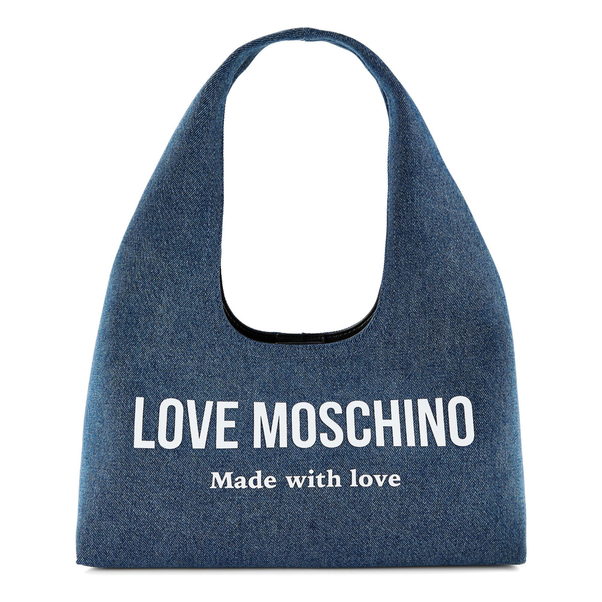 

Love Moschino Плечевая сумка 'Denim Signature' в синем цвете