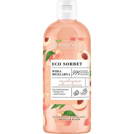 

Мицеллярная вода Eco Sorbet Peach Peach увлажняющая и освежающая 500мл, Bielenda