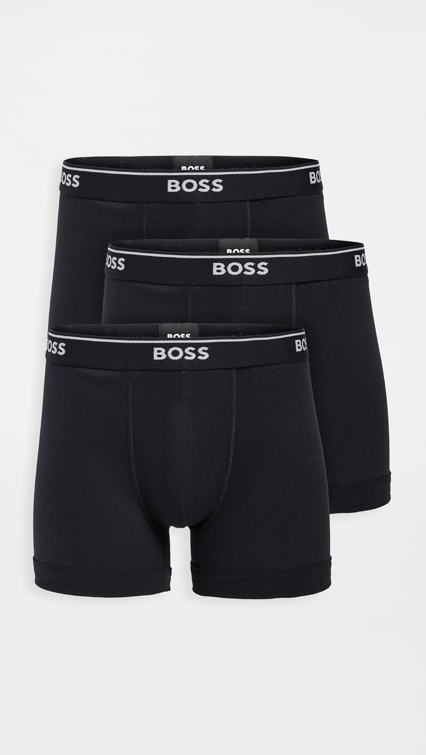 BOSS Мужские классические боксеры из хлопка, 3 шт, Black — фото 2