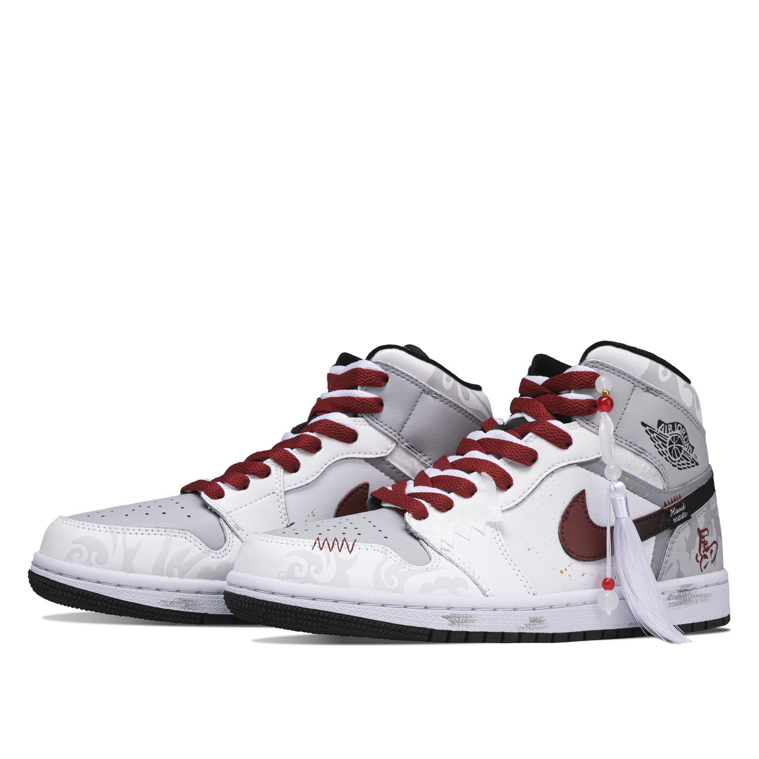 Jordan Air 1 Silver Gray New Year Cushioning, износостойкие высокие винтажные баскетбольные кроссовки Unisex — фото 4