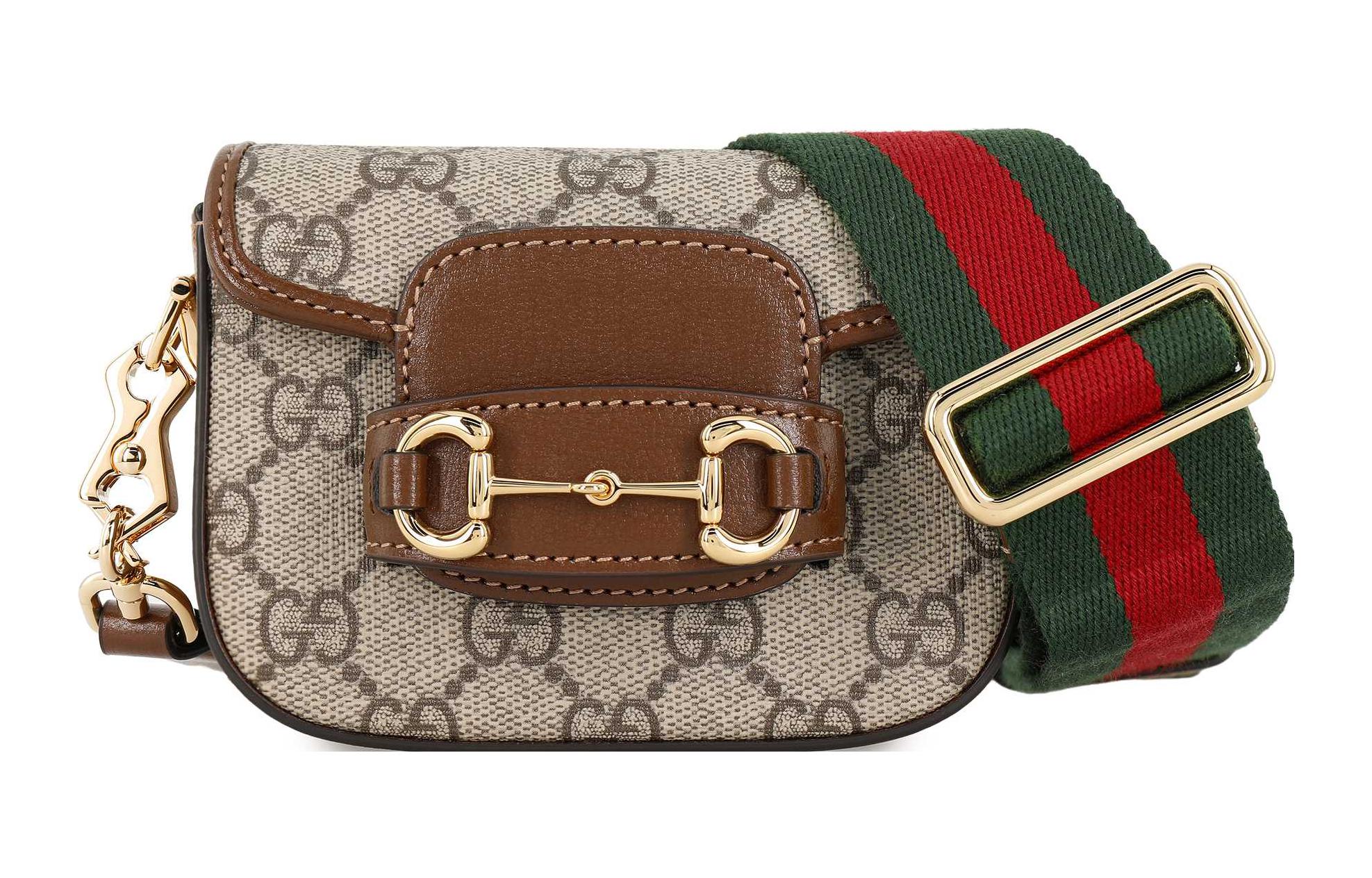 Женская сумка-кошелек Gucci Horsebit 1955 с монограммным ремешком — фото 2