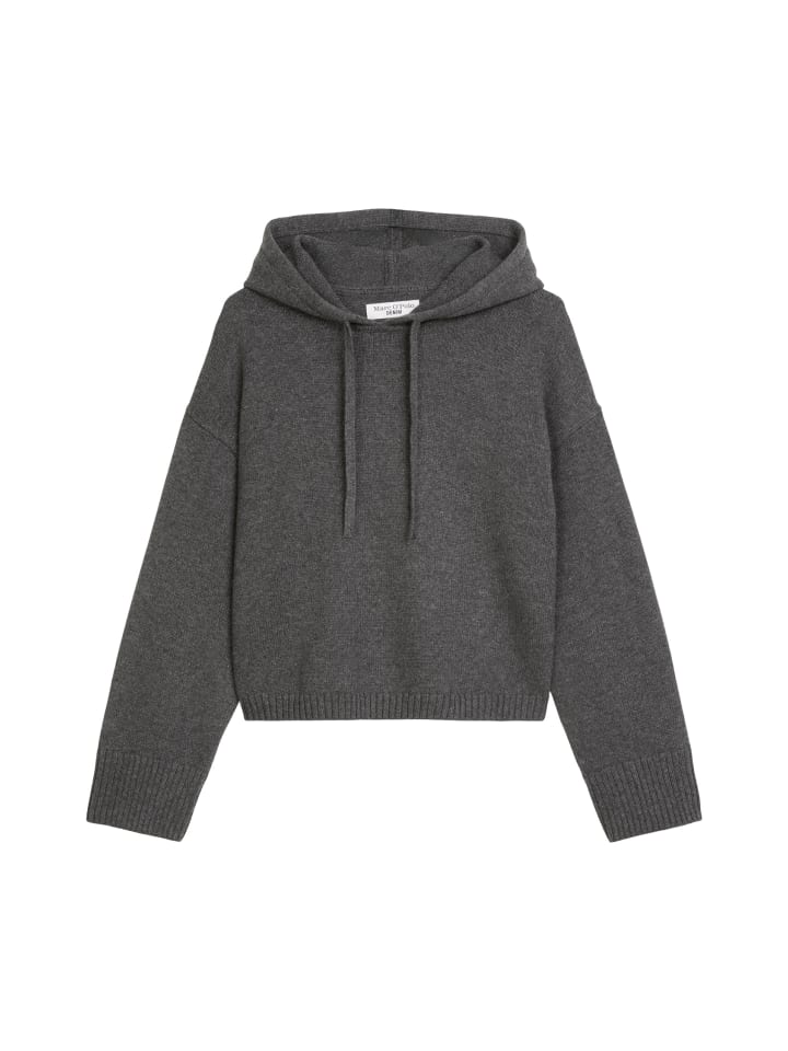 

Вязаная толстовка с капюшоном свободного кроя цвета антра-меланж Marc O'Polo DENIM