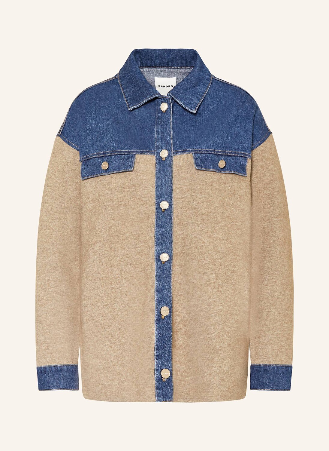 

Куртка из смеси материалов SANDRO, цвет BLAU/BEIGE