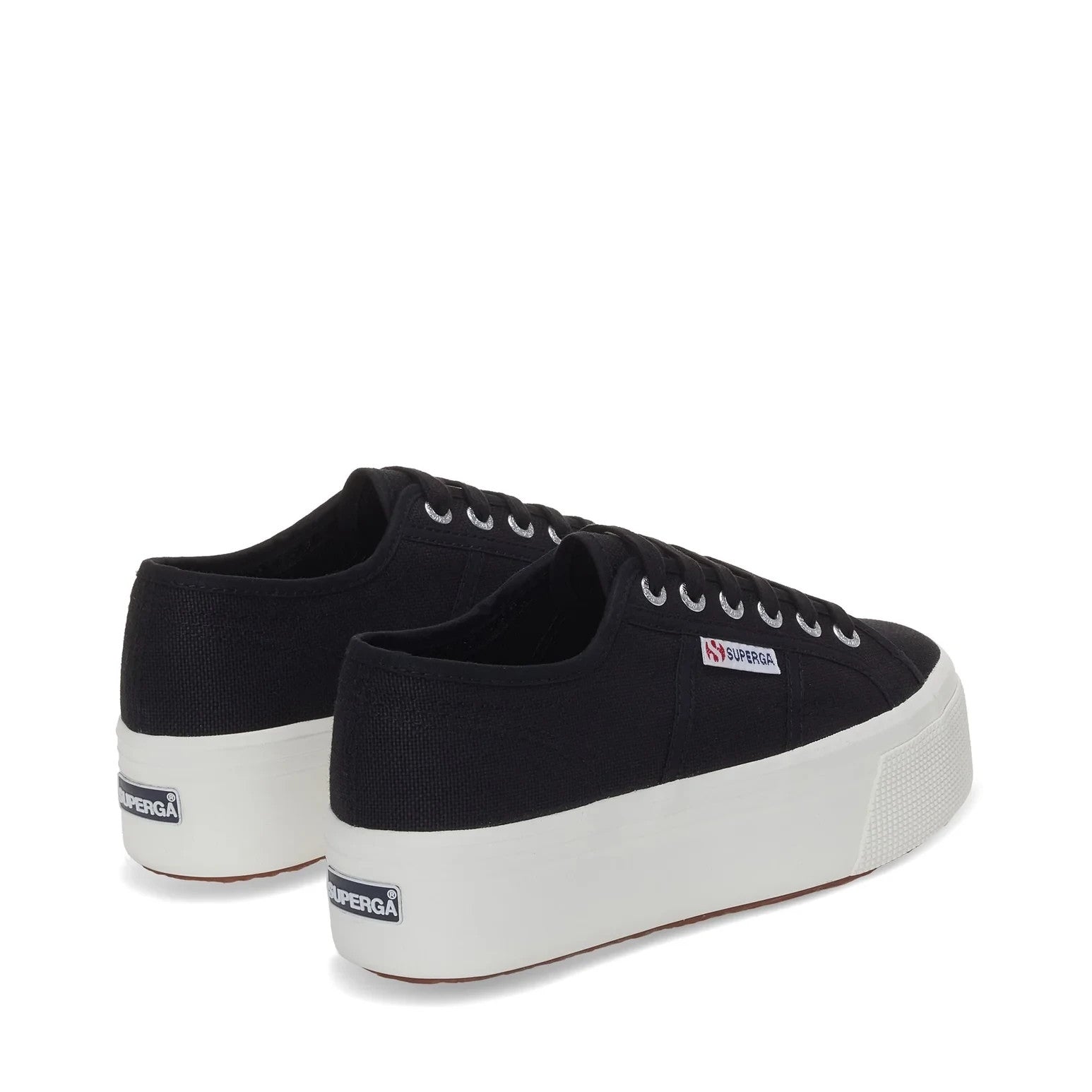 Кроссовки мужские Superga 2790 S9111LW-ADK черные на платформе из холста — фото 3