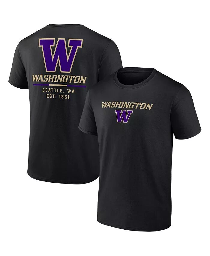 

Мужская черная футболка Washington Huskies Game Day 2-Hit Fanatics