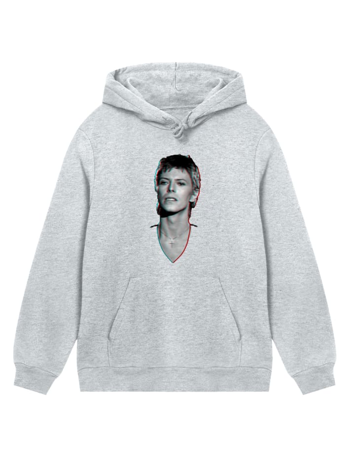 

F4NT4STIC Худи TV Times, портрет поп-звезды Дэвида Боуи, 1977 год, серая с пятнистым рисунком