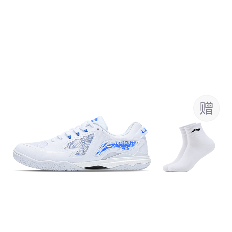 

Li-Ning Kirin 30 Cushioning, износостойкие низкие кроссовки для настольного тенниса Unisex White Blue