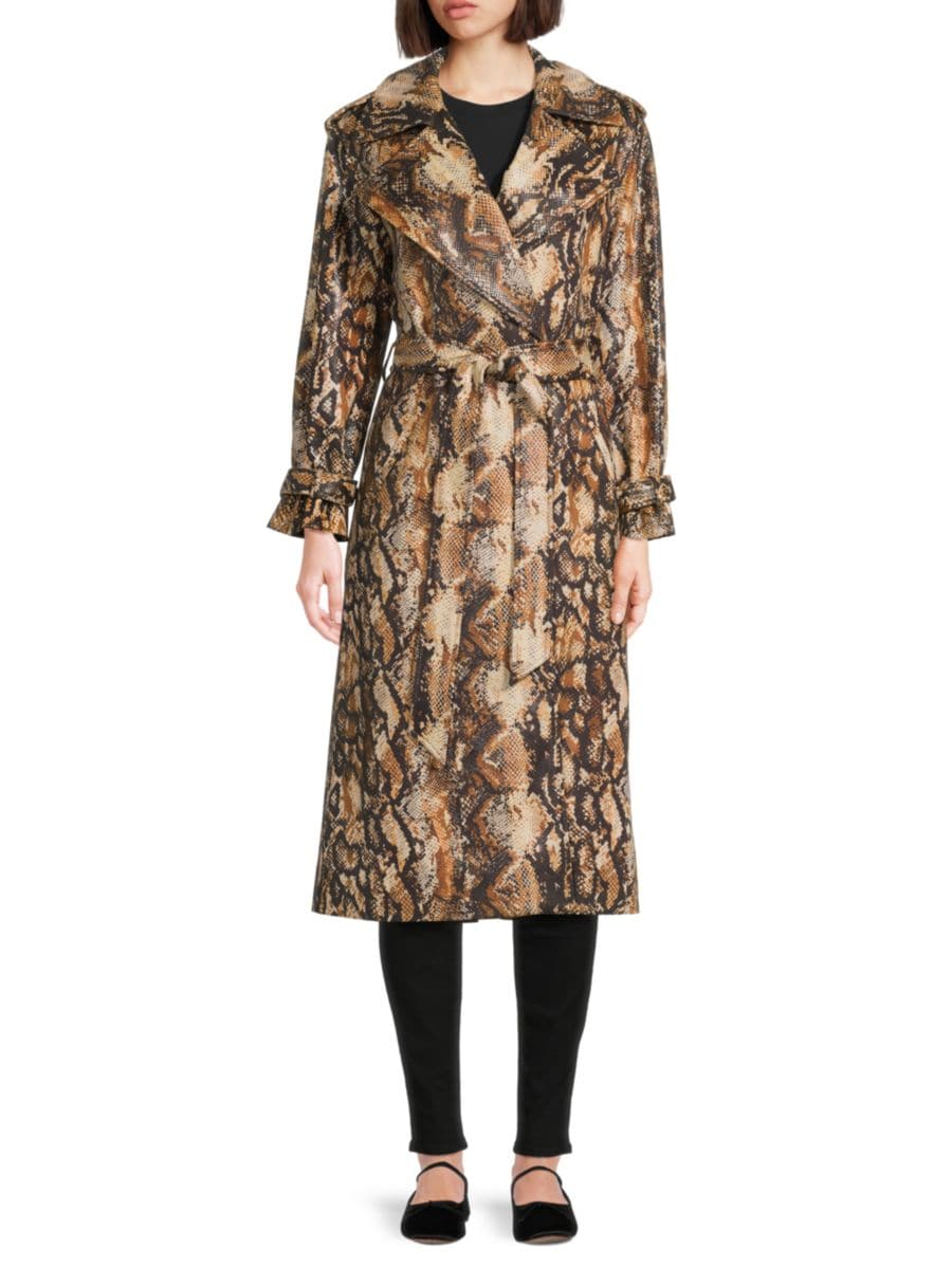 

Пальто с поясом и принтом змеиной кожи Nevada Alice + Olivia, цвет Camel Black Snake, Черный, Пальто с поясом и принтом змеиной кожи Nevada Alice + Olivia, цвет Camel Black Snake