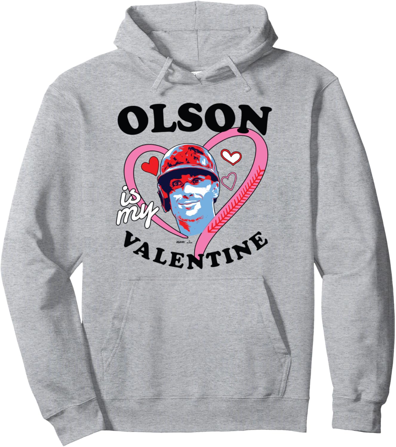 

Толстовка Matt Olson Atlanta Baseball Is My Valentine MLBPA Ryno Sports, серый