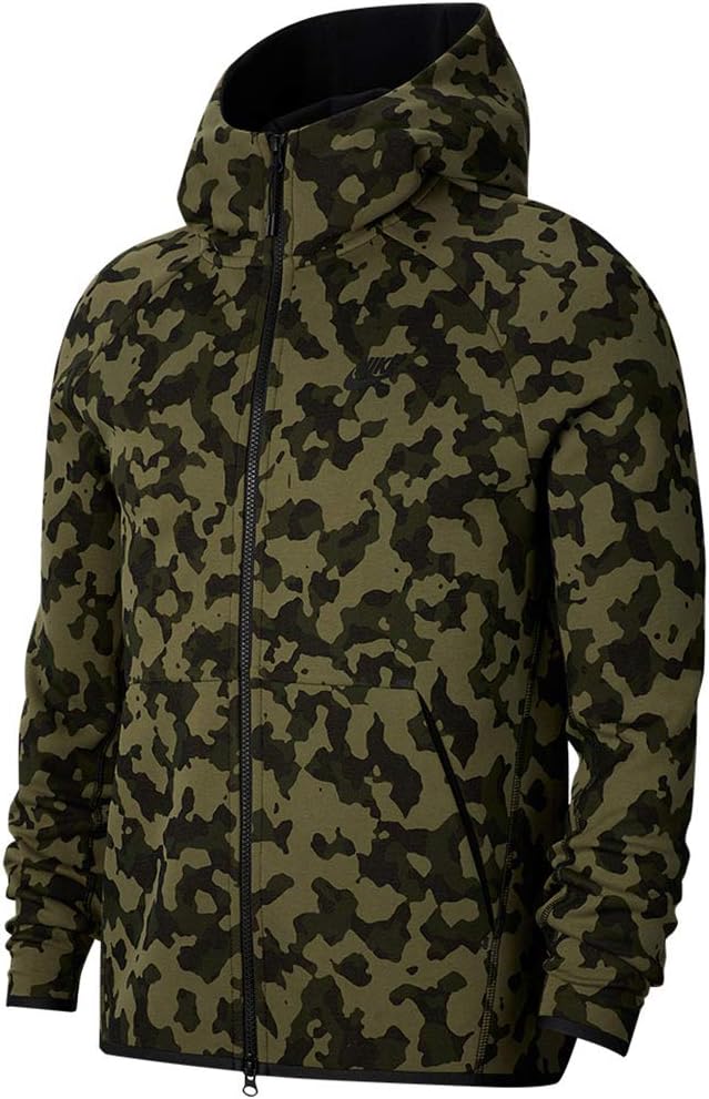 

Мужская толстовка с капюшоном Nike Sportswear Tech Fleece с принтом и застежкой-молнией, Camo