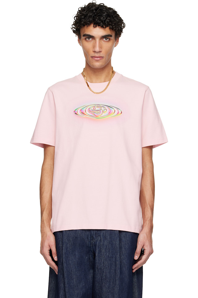 

Casablanca Классическая футболка с логотипом из розового стекла