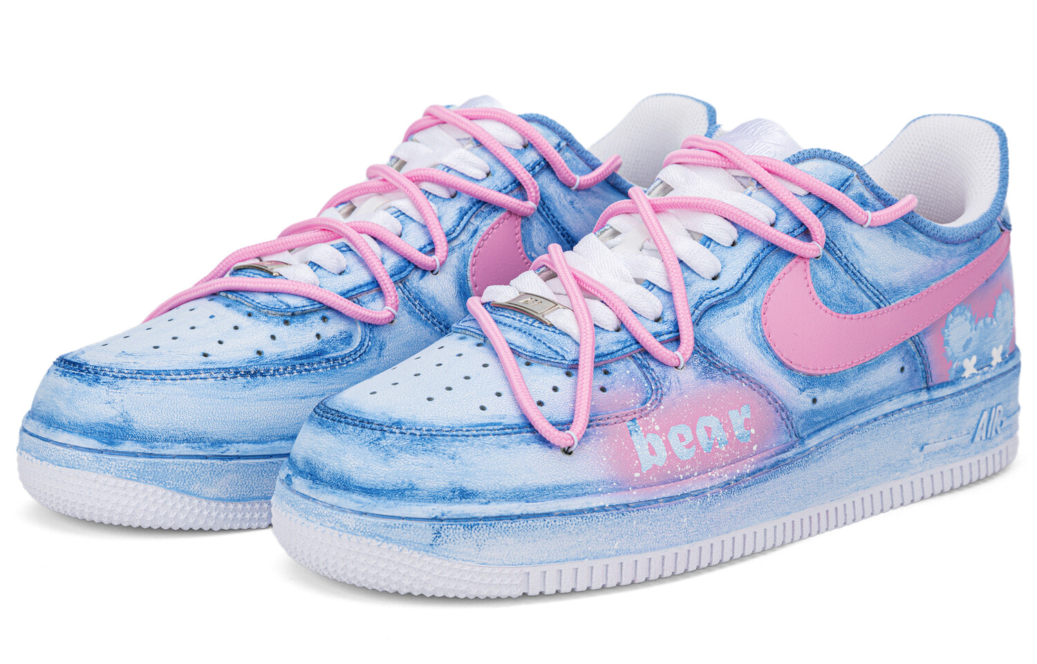 

Кроссовки Nike Air Force 1 Skateboarding Shoes Unisex Low-top Blue/pink, синий