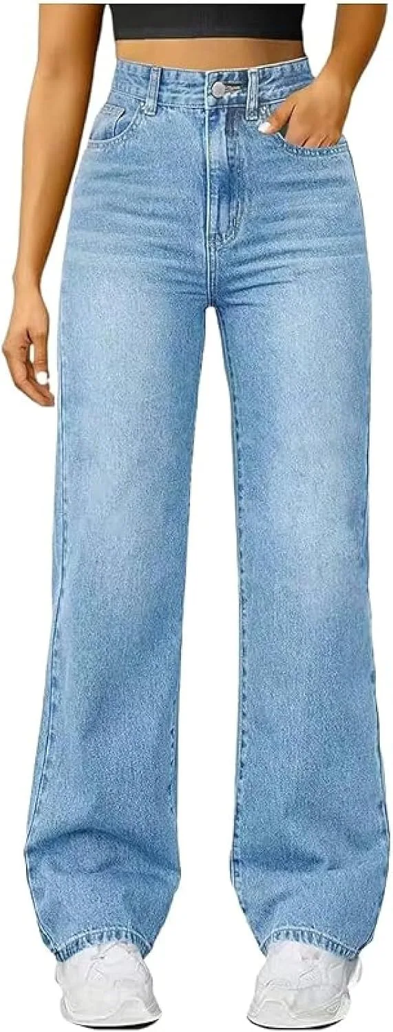 

Женские джинсы с высокой талией, широкие, прямые, в стиле 90-х