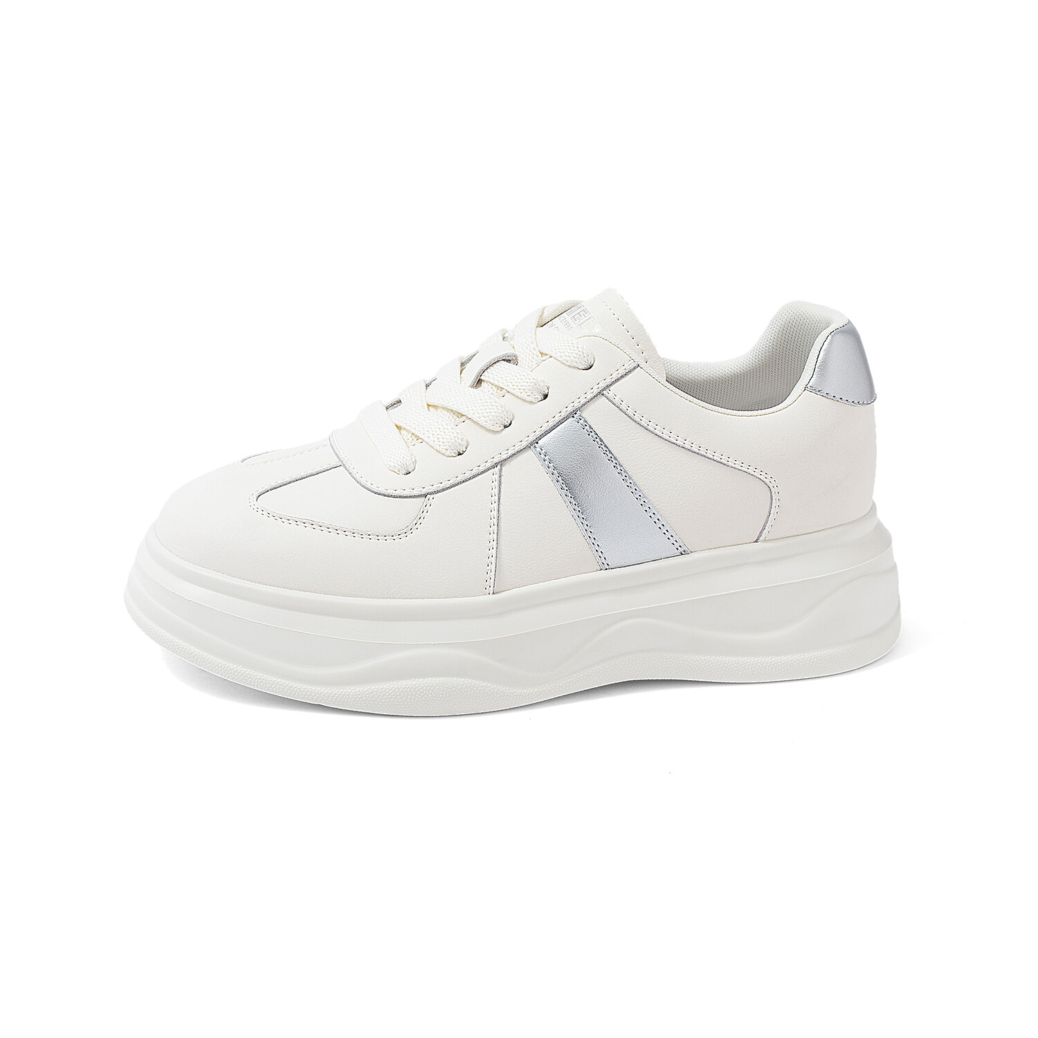 

Кеды, скейтборд обувь женская низкая Comely, цвет Off White/Silver