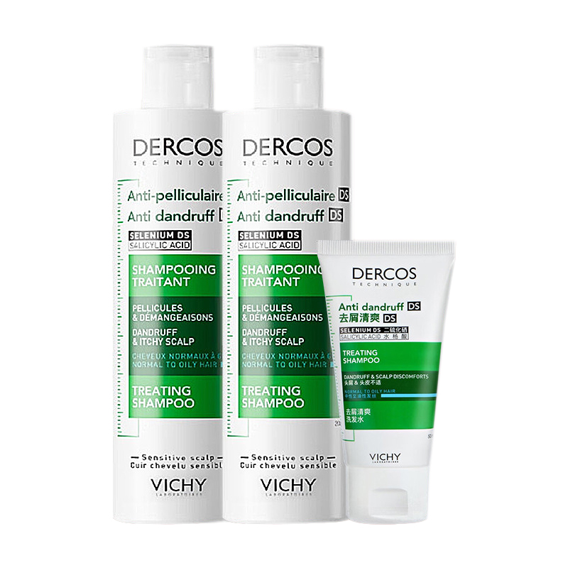 Vichy Шампунь от перхоти Refreshing Green Logo, успокаивающее очищающее средство от перхоти 200мл*2+50мл — фото 2